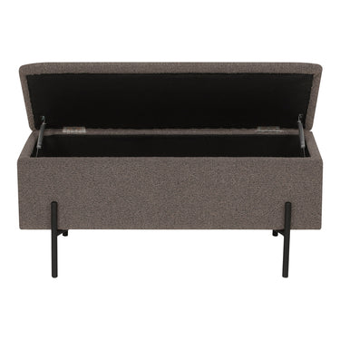 Sitzbank – Samtbezug, Schwarze Metallbeine, Braune Farbgebung - Watford | House Nordic