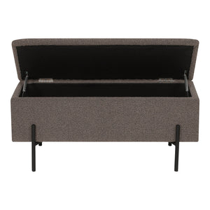 Sitzbank – Braunes Bouclé, Stauraum, 43 cm hoch - Watford | House Nordic