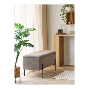 Sitzbank – Braunes Bouclé, Stauraum, 43 cm hoch - Watford | House Nordic