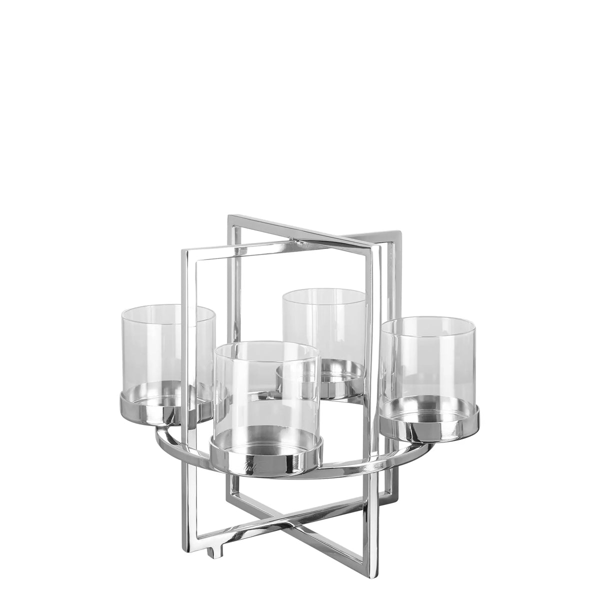 Kerzenhalter – Geometrisches Design, Glaseinsatz, Moderne Form - Norman | Fink Living