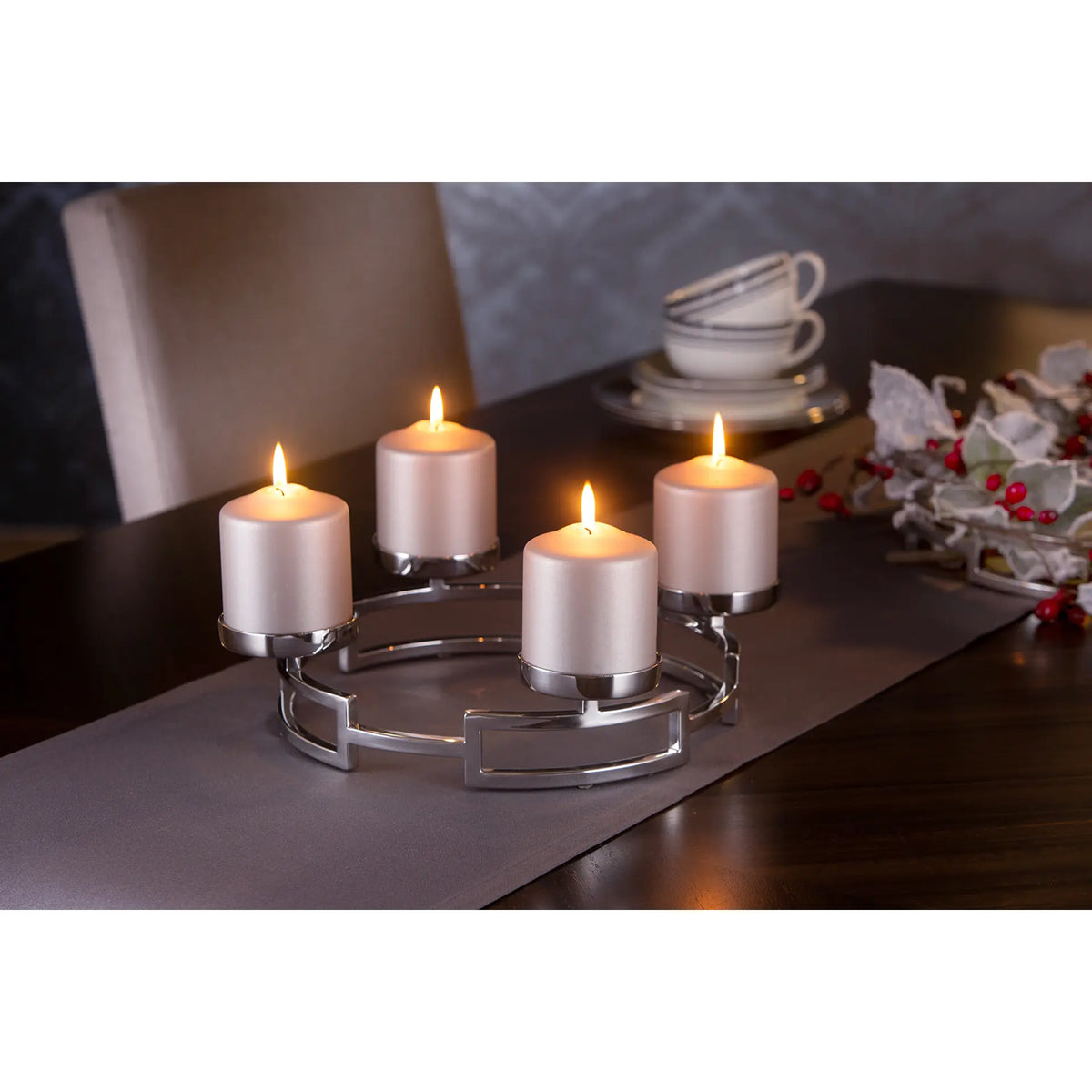 Adventskranz – Skulpturales Design, Glaseinsatz, Hochglanzfinish - Hommage | Fink Living