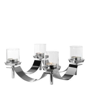 Kerzenhalter – Geschwungenes Design, Glaseinsatz, Skulpturale Form - Gallery | Fink Living