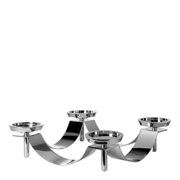 Kerzenhalter – Geschwungenes Design, Glaseinsatz, Skulpturale Form - Gallery | Fink Living