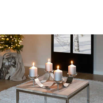 Kerzenhalter – Geschwungenes Design, Glaseinsatz, Skulpturale Form - Gallery | Fink Living