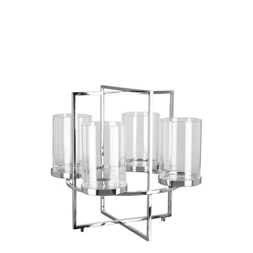 Kerzenhalter – Geometrisches Design, Glaseinsatz, Moderne Form - Norman | Fink Living