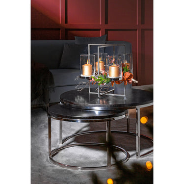 Kerzenhalter – Geometrisches Design, Glaseinsatz, Moderne Form - Norman | Fink Living