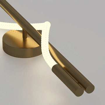 Wall light with gold-colored aluminum body, silicone rope diffuser and warm white LED light - Tau | Maytoni