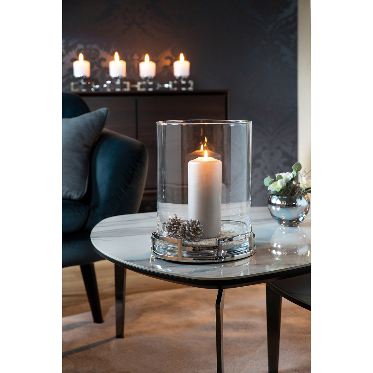 Windlicht – Glaseinsatz, Runde Form, Glanzoptik - Hommage | Fink Living