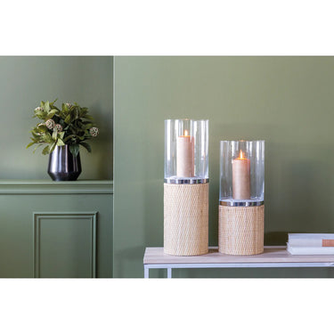 Windlicht – Rattan-Design, Glaseinsatz, Natürliche Optik - Catania | Fink Living