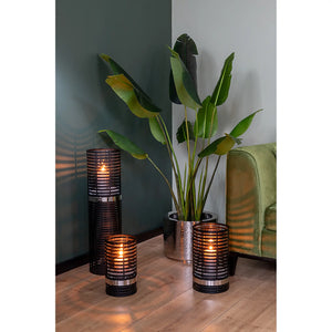 Windlicht – Schwarze Optik, Glasdesign, Pulverbeschichtet - Matera | Fink Living
