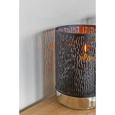 Windlicht – Schwarze Optik, Modernes Design, Pulverbeschichtet - Marian | Fink Living
