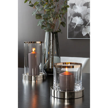 Windlicht – Platin-Dekor, Glaseinsatz, Elegante Form - Empire | Fink Living