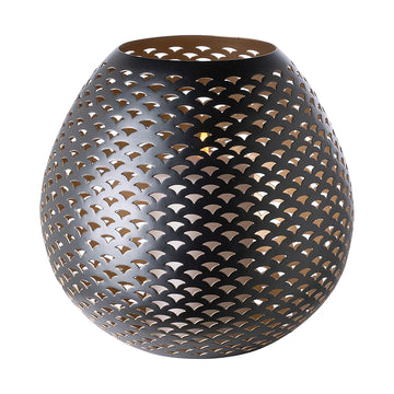 Windlicht – Schwarz Matt, Goldoptik, Modern - Palera | Fink Living