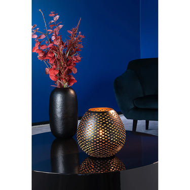 Windlicht – Schwarz Matt, Goldoptik, Modern - Palera | Fink Living