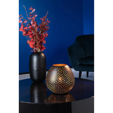 Windlicht – Schwarz Matt, Goldoptik, Modern - Palera | Fink Living