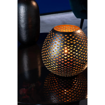Windlicht – Schwarz Matt, Goldoptik, Modern - Palera | Fink Living