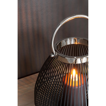 Laterne – Schwarz Matt, Nickeloptik, Modern - Flix | Fink Living