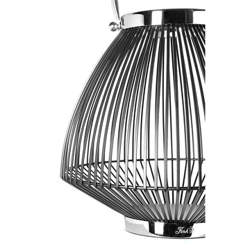 Laterne – Schwarz Matt, Nickeloptik, Modern - Flix | Fink Living