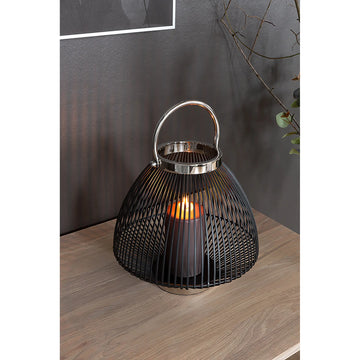 Laterne – Schwarz Matt, Nickeloptik, Modern - Flix | Fink Living