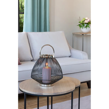 Laterne – Schwarz Matt, Nickeloptik, Modern - Flix | Fink Living
