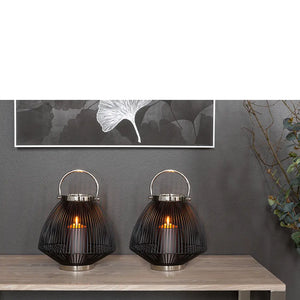 Laterne – Schwarz Matt, Nickeloptik, Modern - Flix | Fink Living