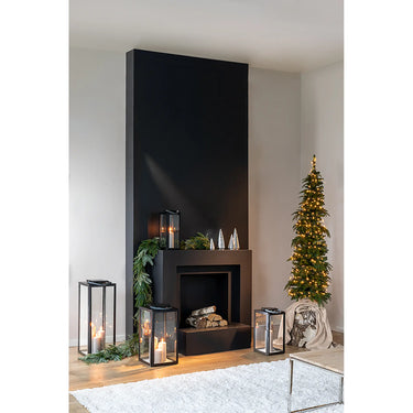 Laterne – Polierter Edelstahl, Klare Verglasung, Zeitlose Form - Sevilla | Fink Living