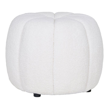 Pouf – Off-White Cover, Soft Upholstery, Round Design – Paisley | House Nordic