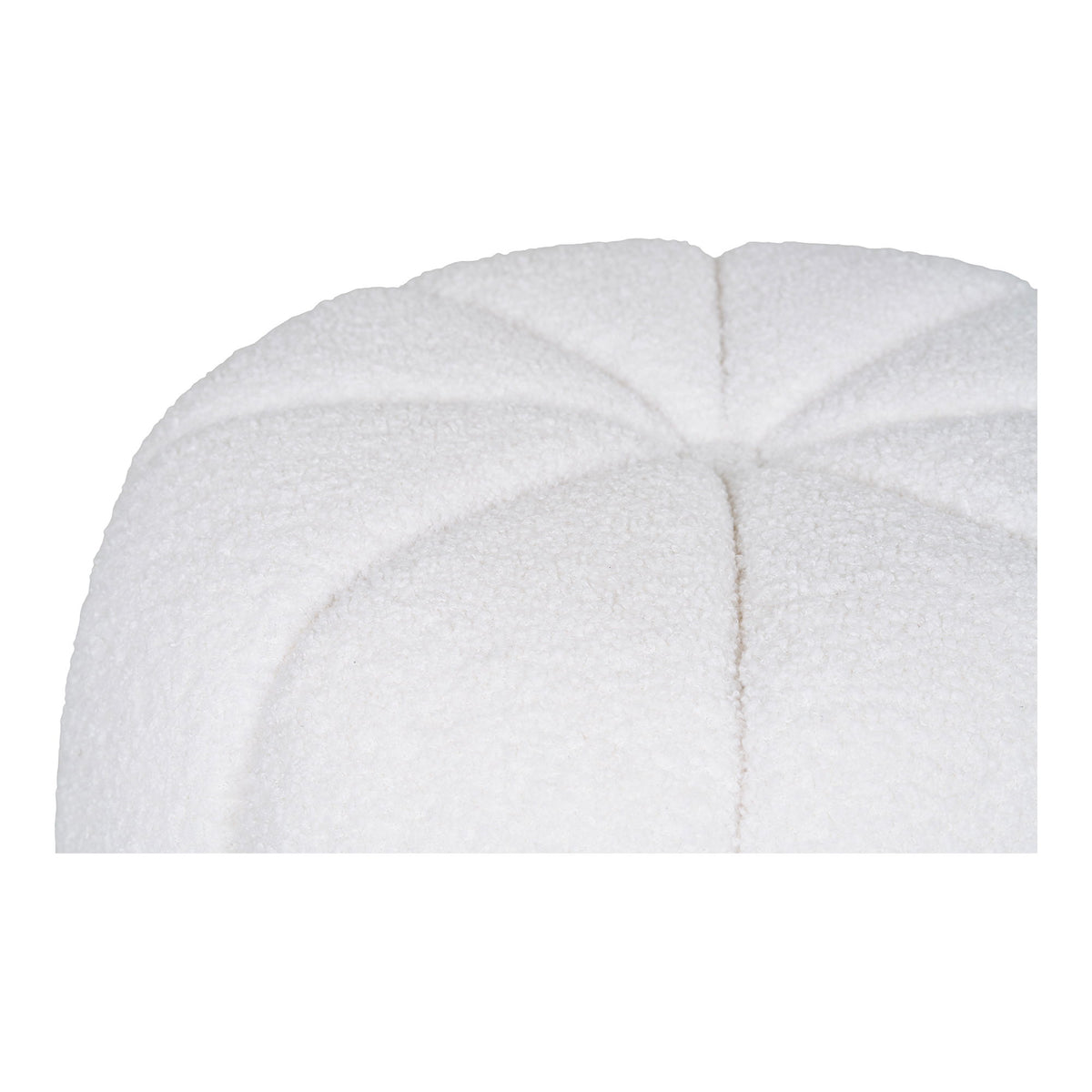 Pouf – Off-White Cover, Soft Upholstery, Round Design – Paisley | House Nordic