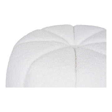 Pouf – Off-White Cover, Soft Upholstery, Round Design – Paisley | House Nordic