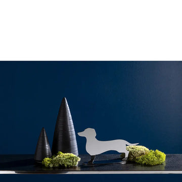 Dekofigur – Polierter Edelstahl, Markante Dackelform, Flache Silhouette - Oscar | Fink Living