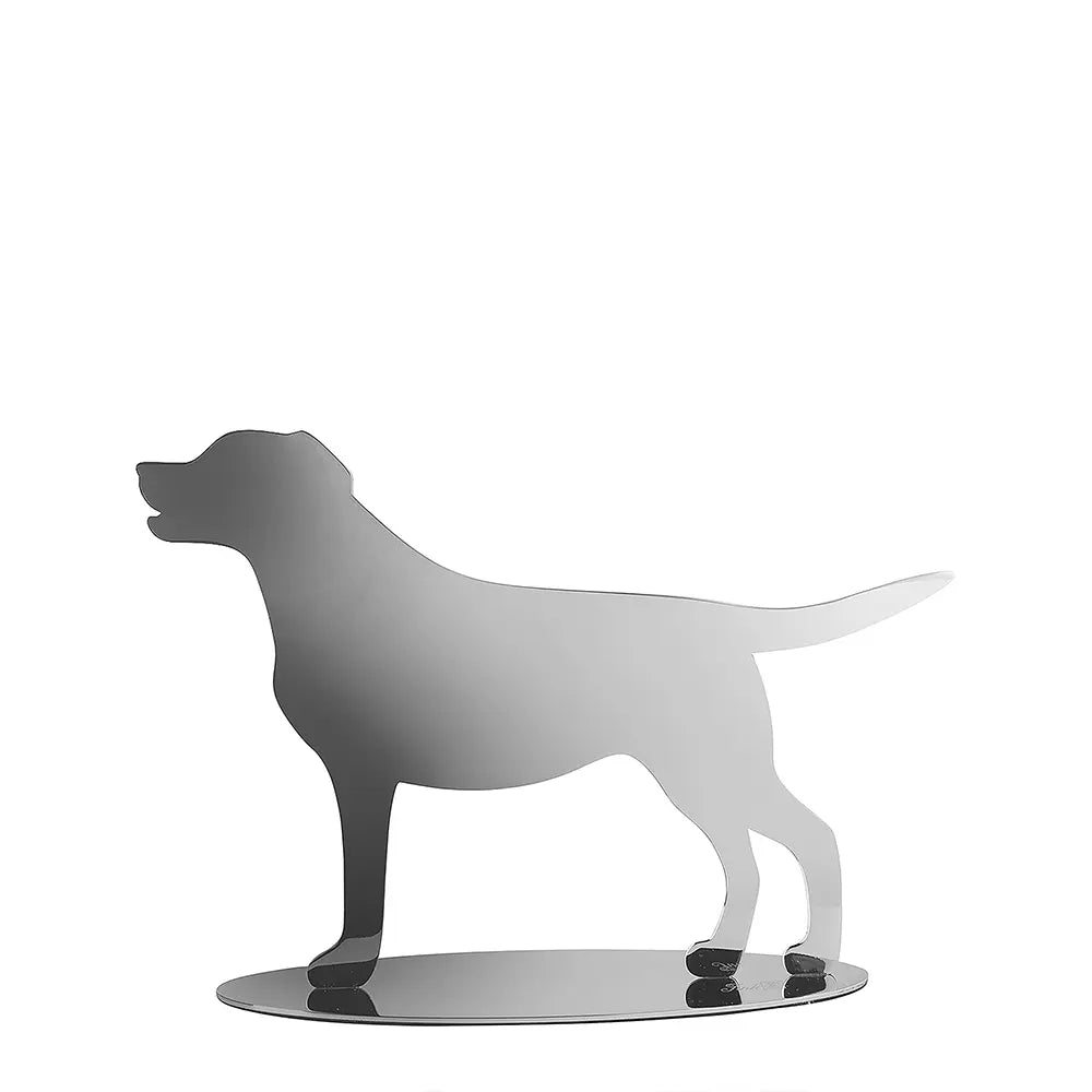 Dekofigur – Polierter Edelstahl, Markante Labradorform, Flache Silhouette - Labbi | Fink Living