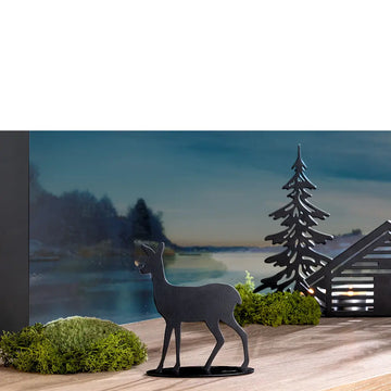 Dekofigur – Pulverbeschichtetes Metall, Winterliches Tiermotiv, Filigrane Silhouette - Gina | Fink Living