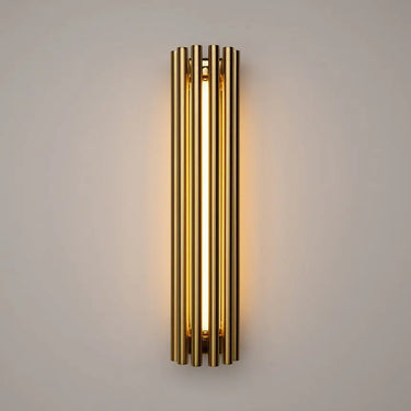 Wall light with brass-colored aluminum body, glass diffuser, and warm white LED light – Sonata | Maytoni