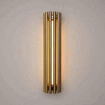 Wall light with brass-colored aluminum body, glass diffuser, and warm white LED light – Sonata | Maytoni