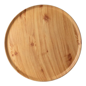 Tablett – Runde Form, Holzoptik Design, Edelstahl, Braun Silber - Timber | Fink Living
