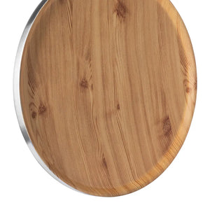 Tablett – Runde Form, Holzoptik Design, Edelstahl, Braun Silber - Timber | Fink Living