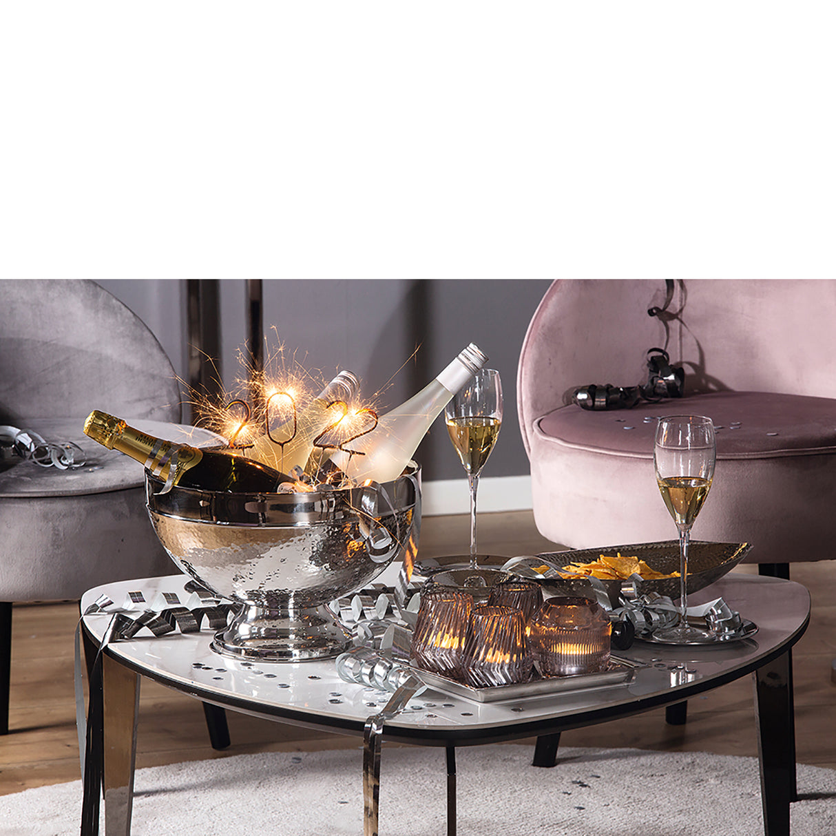 Bowle-Schüssel – Doppelwandig, Glattes Edelstahl, Outdoorgeeignet - Nassau | Fink Living