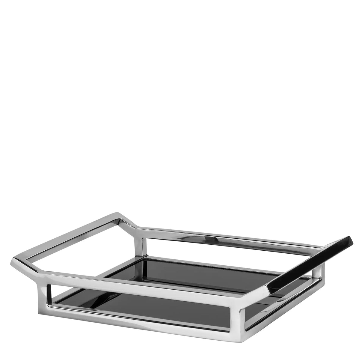 Tablett – Edelstahl-Glas, Schwarzes Finish, Eleganter Blickfang - Piano | Fink Living