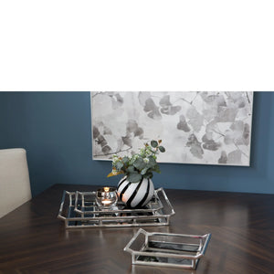Tablett – Edelstahl-Glas, Schwarzes Finish, Eleganter Blickfang - Piano | Fink Living