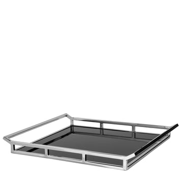 Tablett – Edelstahl-Glas, Schwarzes Finish, Eleganter Blickfang - Piano | Fink Living