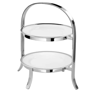 Etagere – Vernickelter Edelstahl, Gehämmertes Design, Elegante Form - Plate | Fink Living