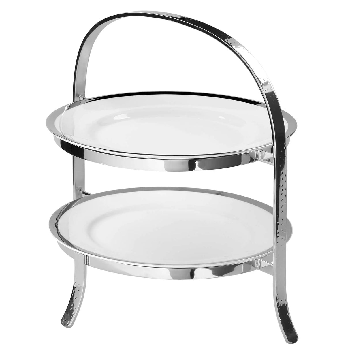 Etagere – Vernickelter Edelstahl, Gehämmertes Design, Elegante Form - Plate | Fink Living