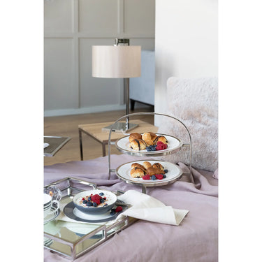 Etagere – Vernickelter Edelstahl, Gehämmertes Design, Elegante Form - Plate | Fink Living
