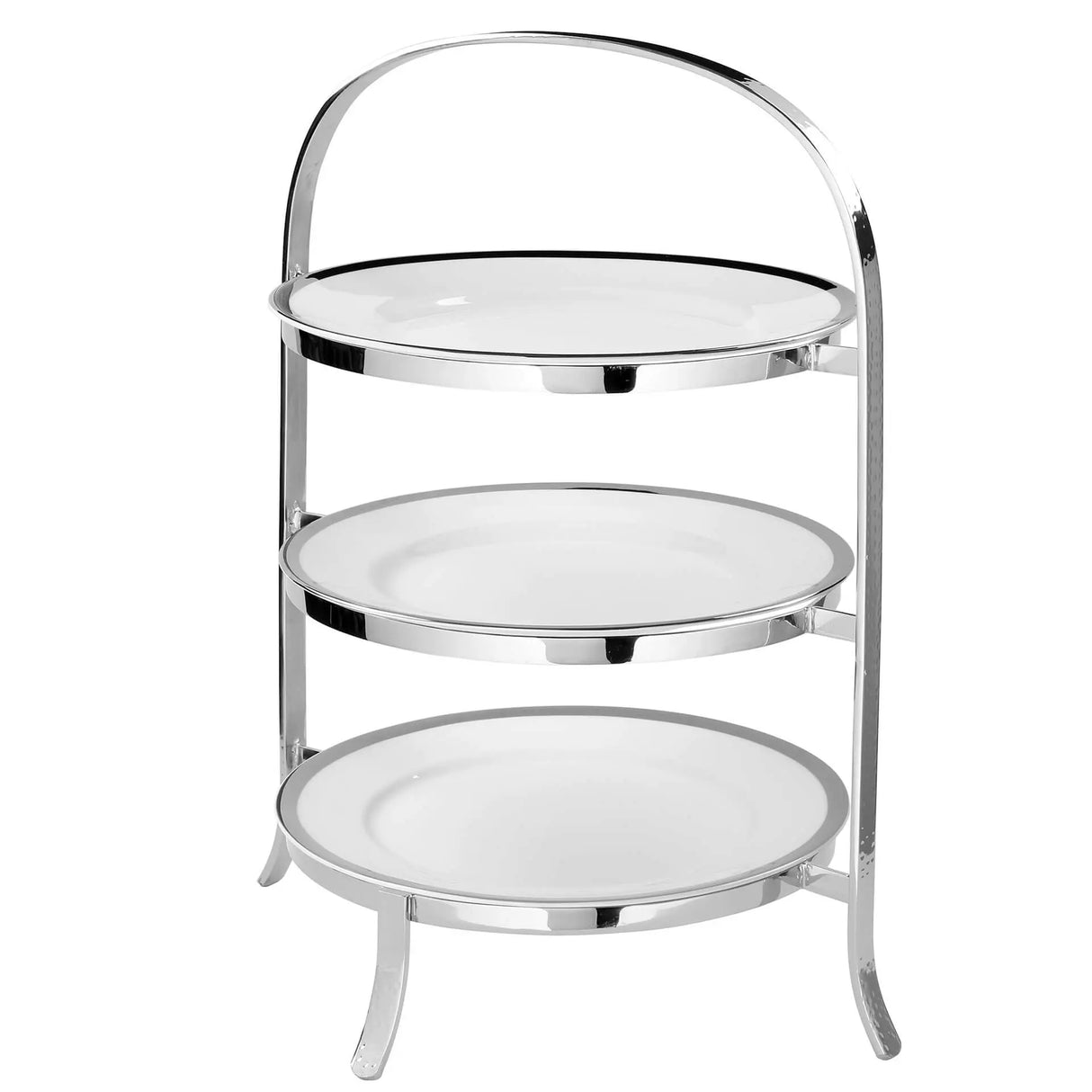 Etagere – Vernickelter Edelstahl, Gehämmertes Design, Elegante Form - Plate | Fink Living