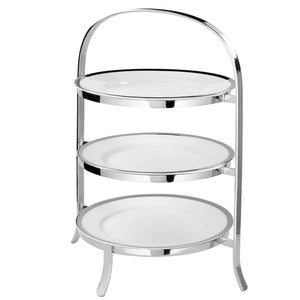 Etagere – Vernickelter Edelstahl, Gehämmertes Design, Elegante Form - Plate | Fink Living