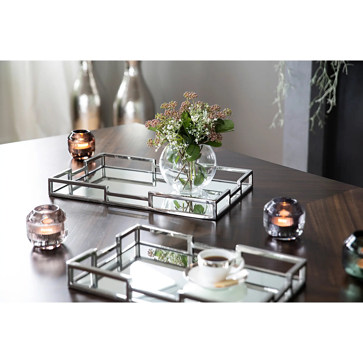 Tablett – Spiegeleinsatz, Poliertes Edelstahl, Eleganter Akzent - Hommage | Fink Living