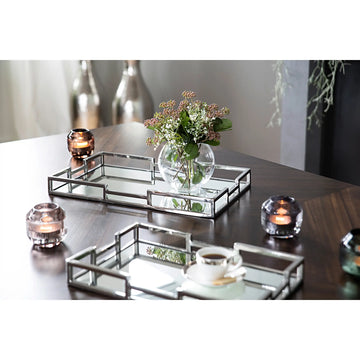 Tablett – Spiegeleinsatz, Poliertes Edelstahl, Eleganter Akzent - Hommage | Fink Living