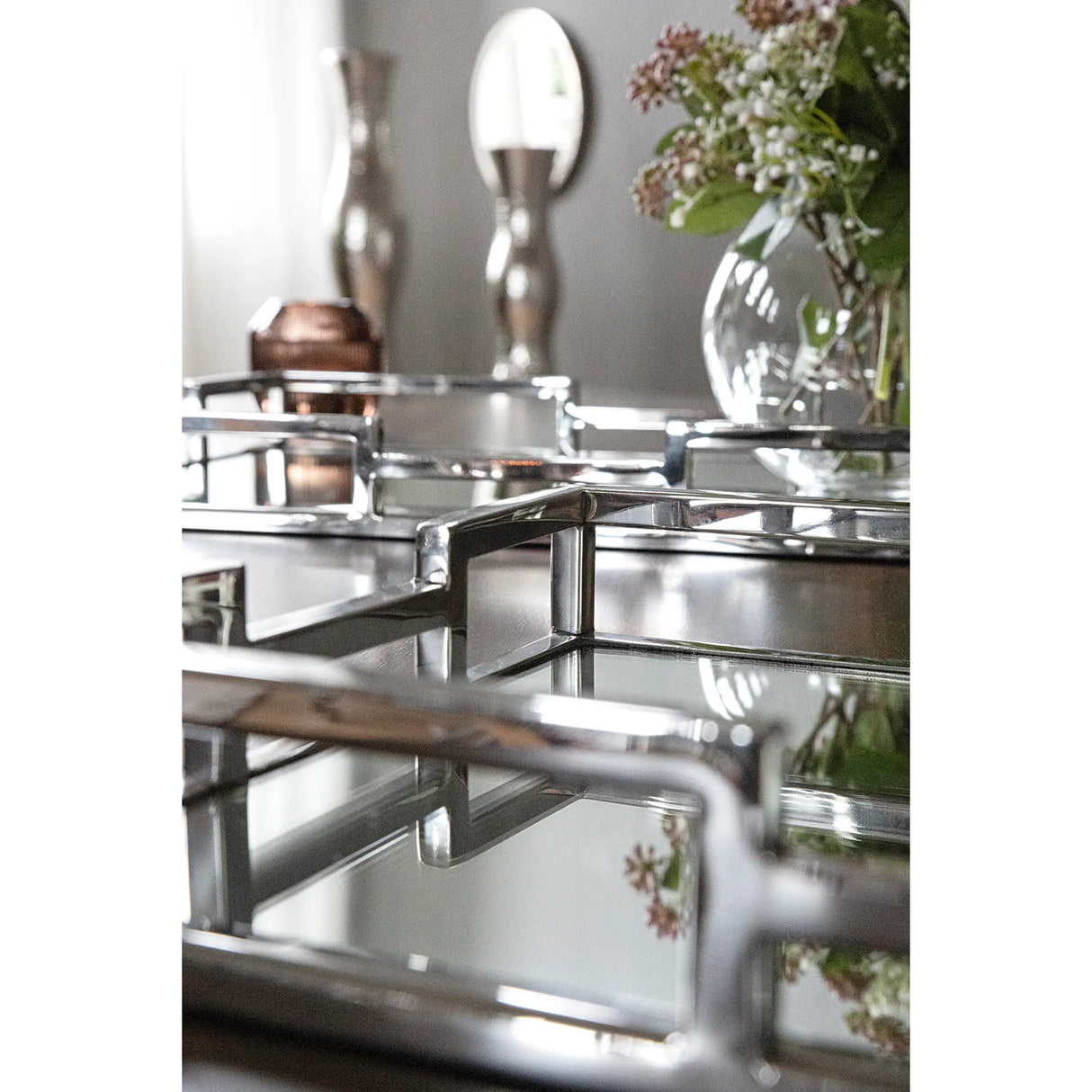 Tablett – Spiegeleinsatz, Poliertes Edelstahl, Eleganter Akzent - Hommage | Fink Living