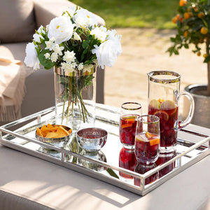 Tablett – Spiegeleinsatz, Poliertes Edelstahl, Eleganter Akzent - Hommage | Fink Living