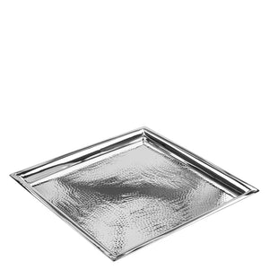 Tablett – Gehämmerter Edelstahl, Rechteckige Form, Vielseitiges Design - Nagano | Fink Living